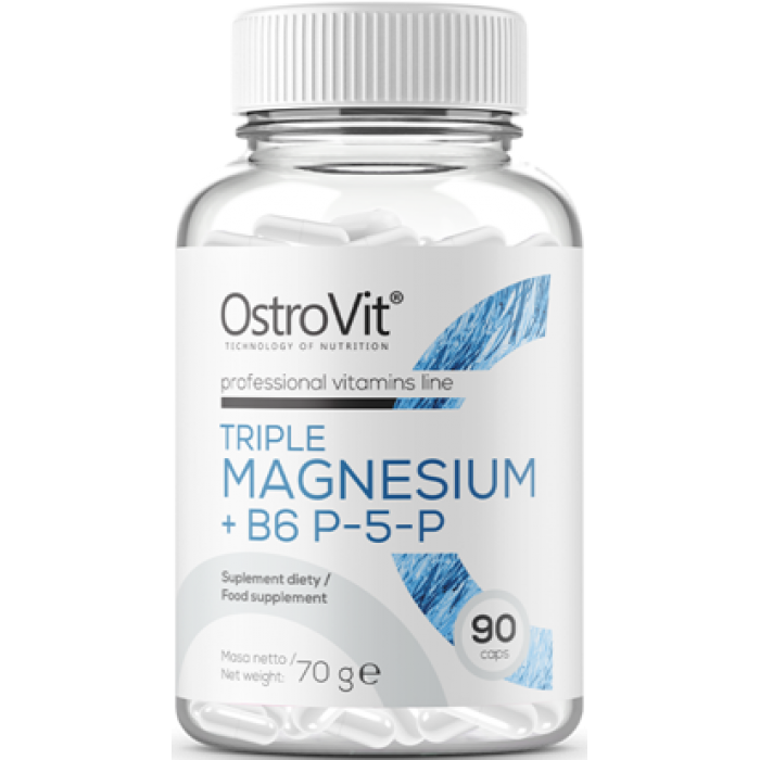 OstroVit Triple Magnesium + B6 P-5-P / 90 капсули